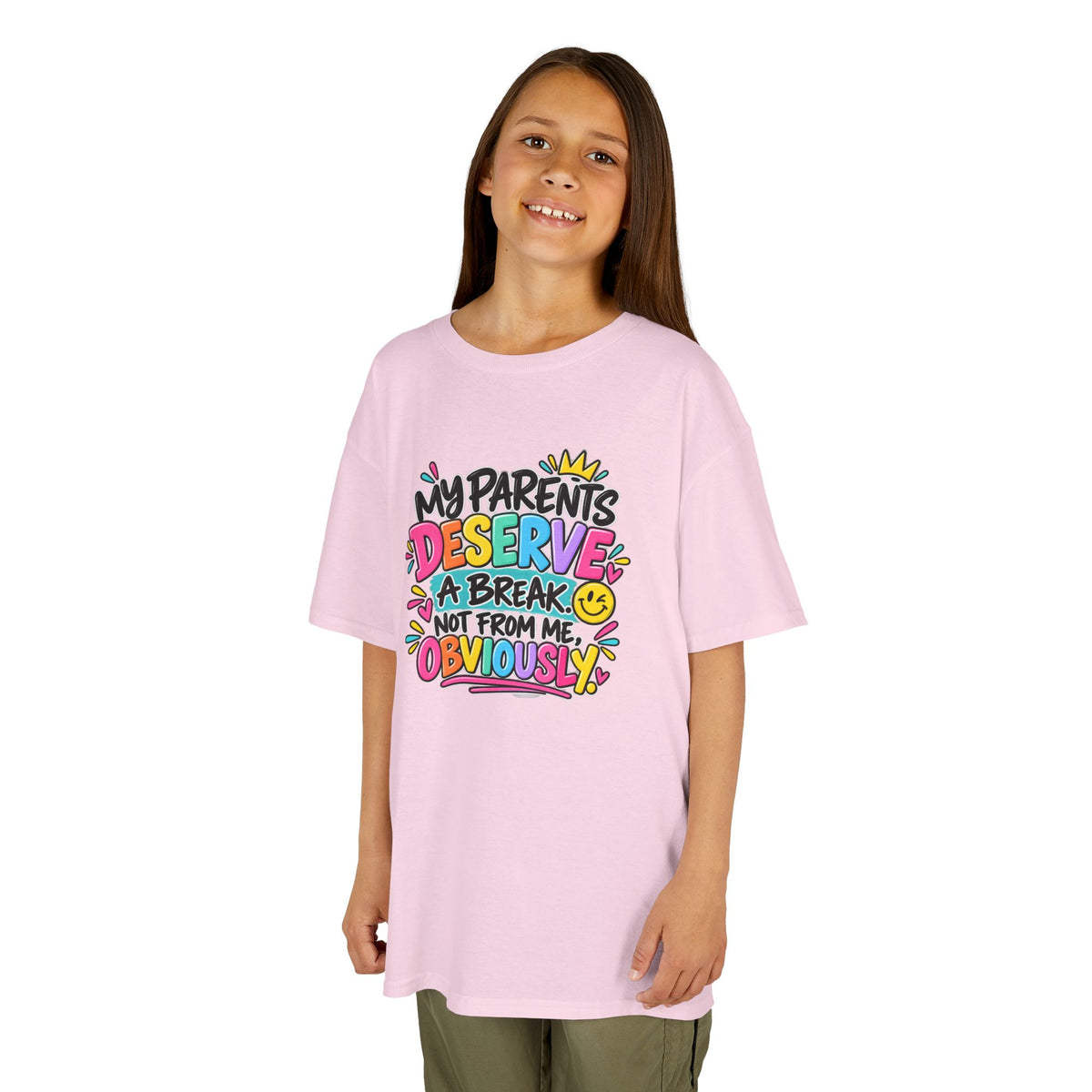 My Parents Deserve a Break Humor Kids Heavy Cotton™ Tee