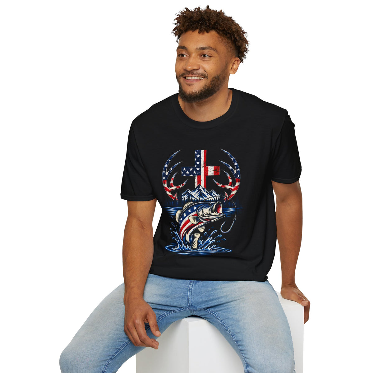 Patriotic Cross, Hunt & Fish T-Shirt