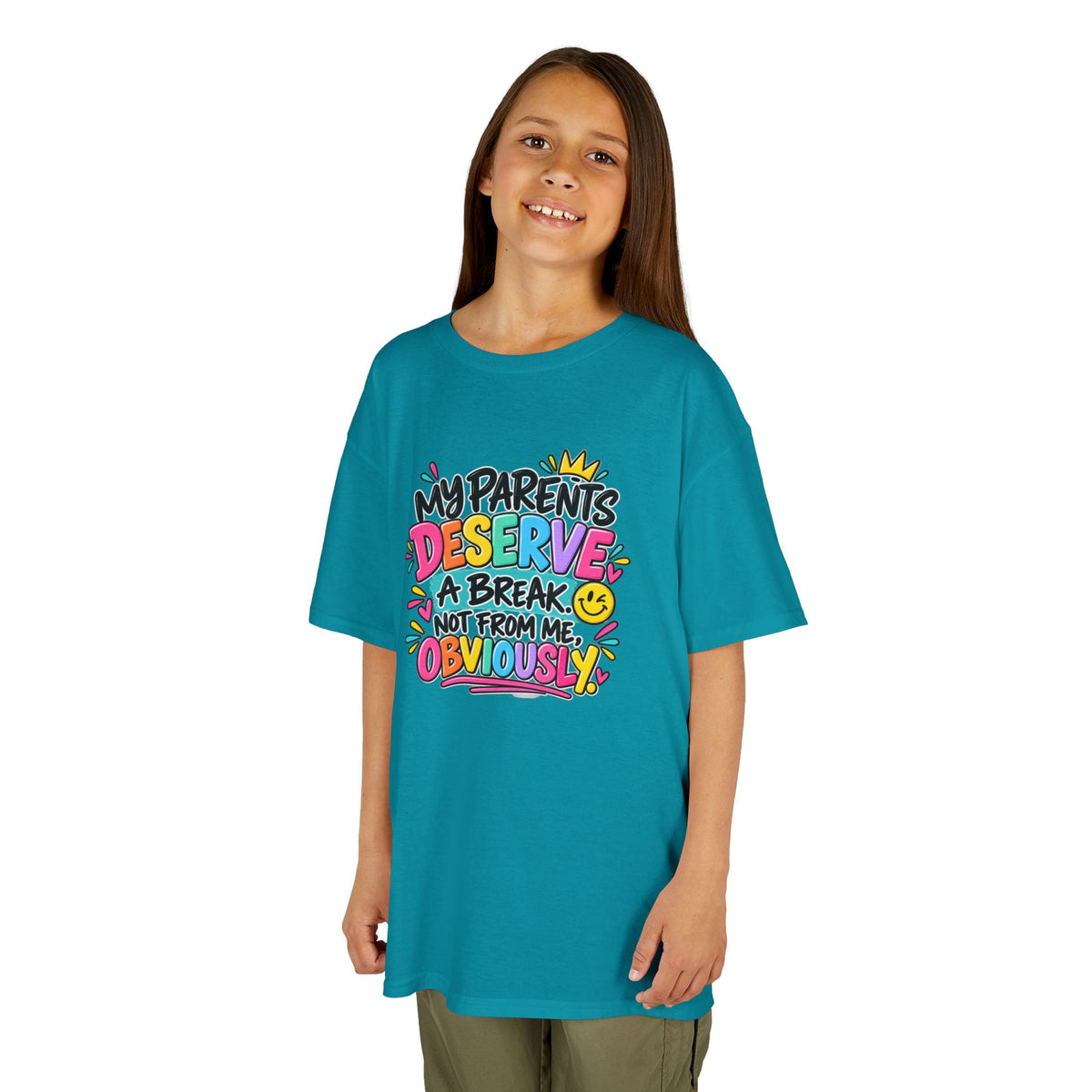 My Parents Deserve a Break Humor Kids Heavy Cotton™ Tee