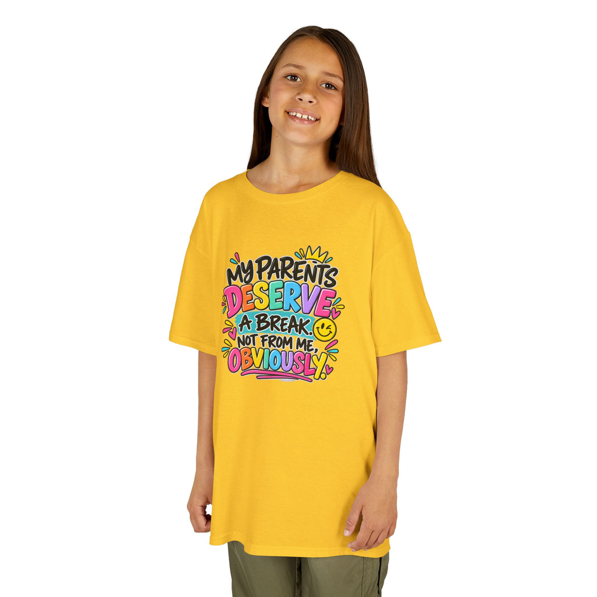 My Parents Deserve a Break Humor Kids Heavy Cotton™ Tee