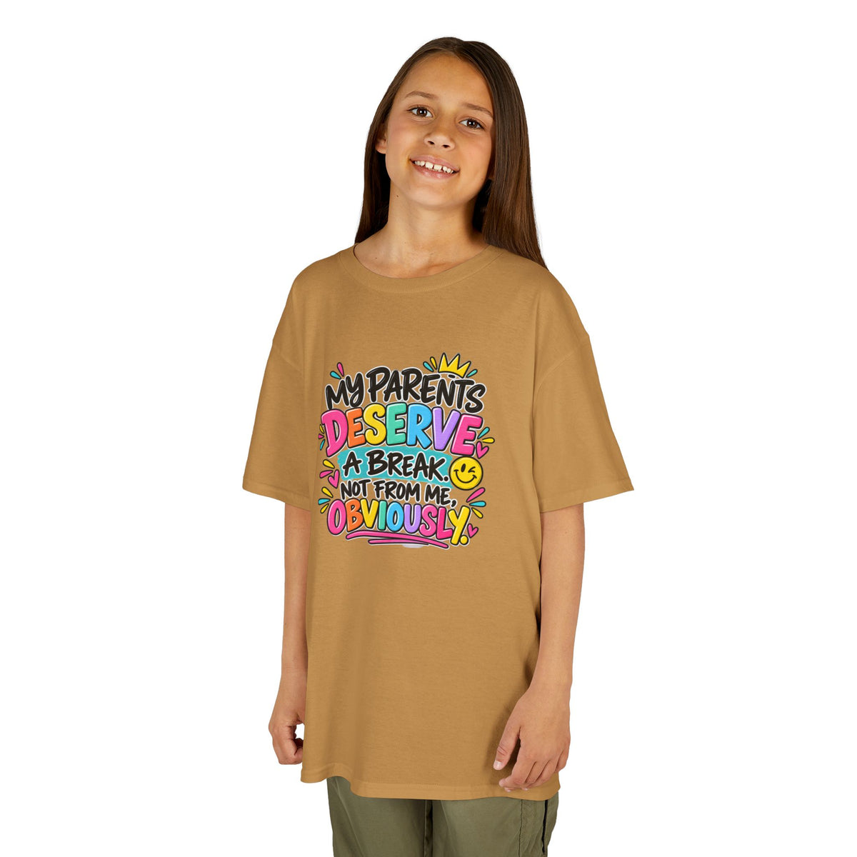 My Parents Deserve a Break Humor Kids Heavy Cotton™ Tee