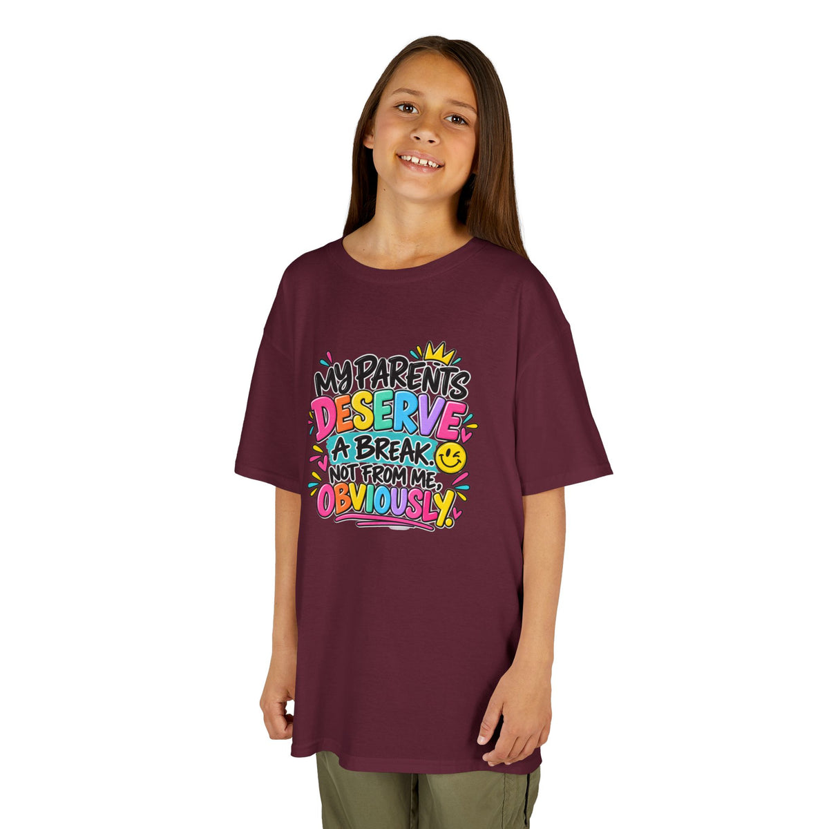 My Parents Deserve a Break Humor Kids Heavy Cotton™ Tee