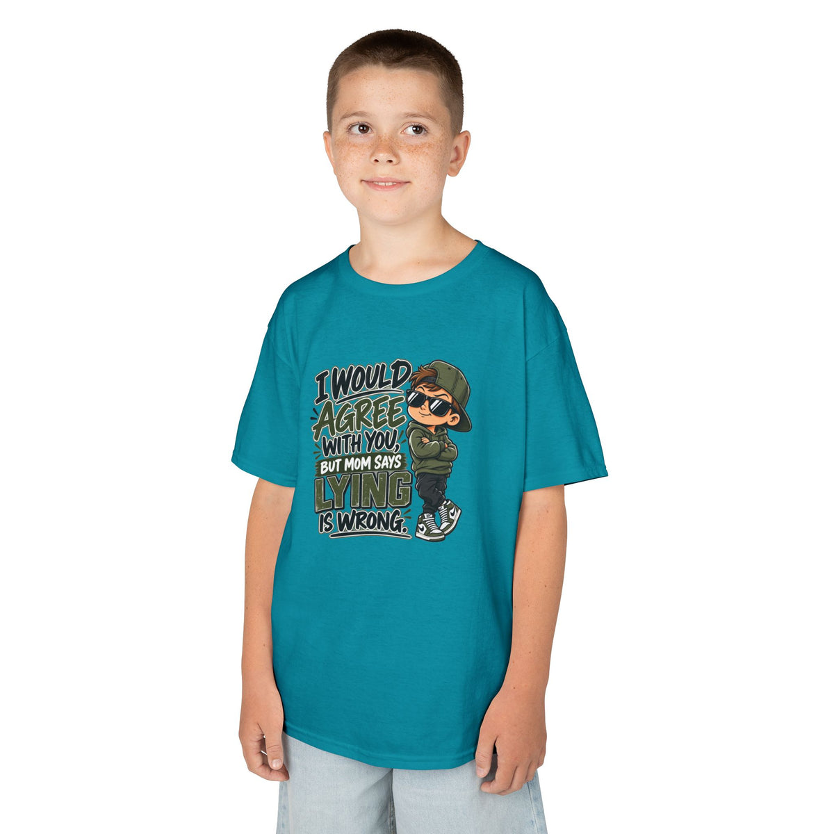 I Would Agree With You, But Humor Boys Kids Heavy Cotton™ Tee