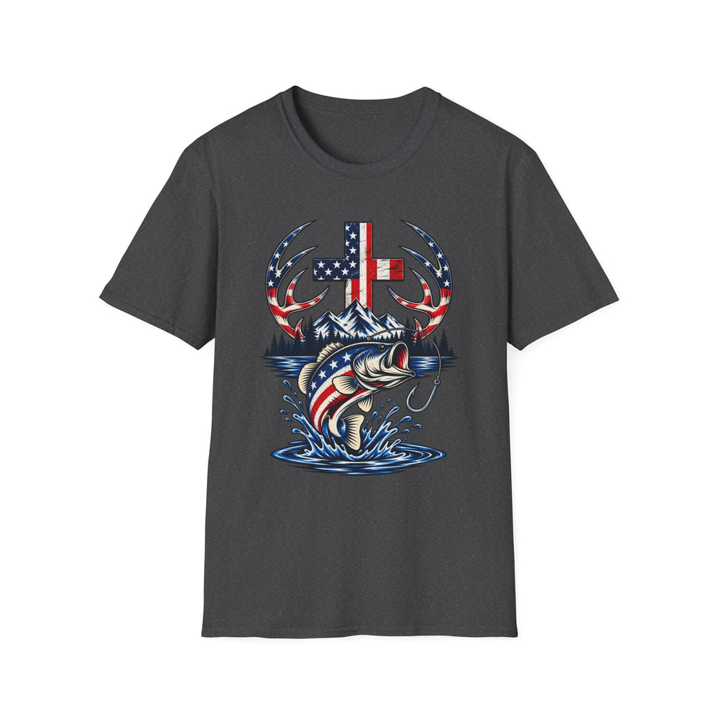 Patriotic Cross, Hunt & Fish T-Shirt