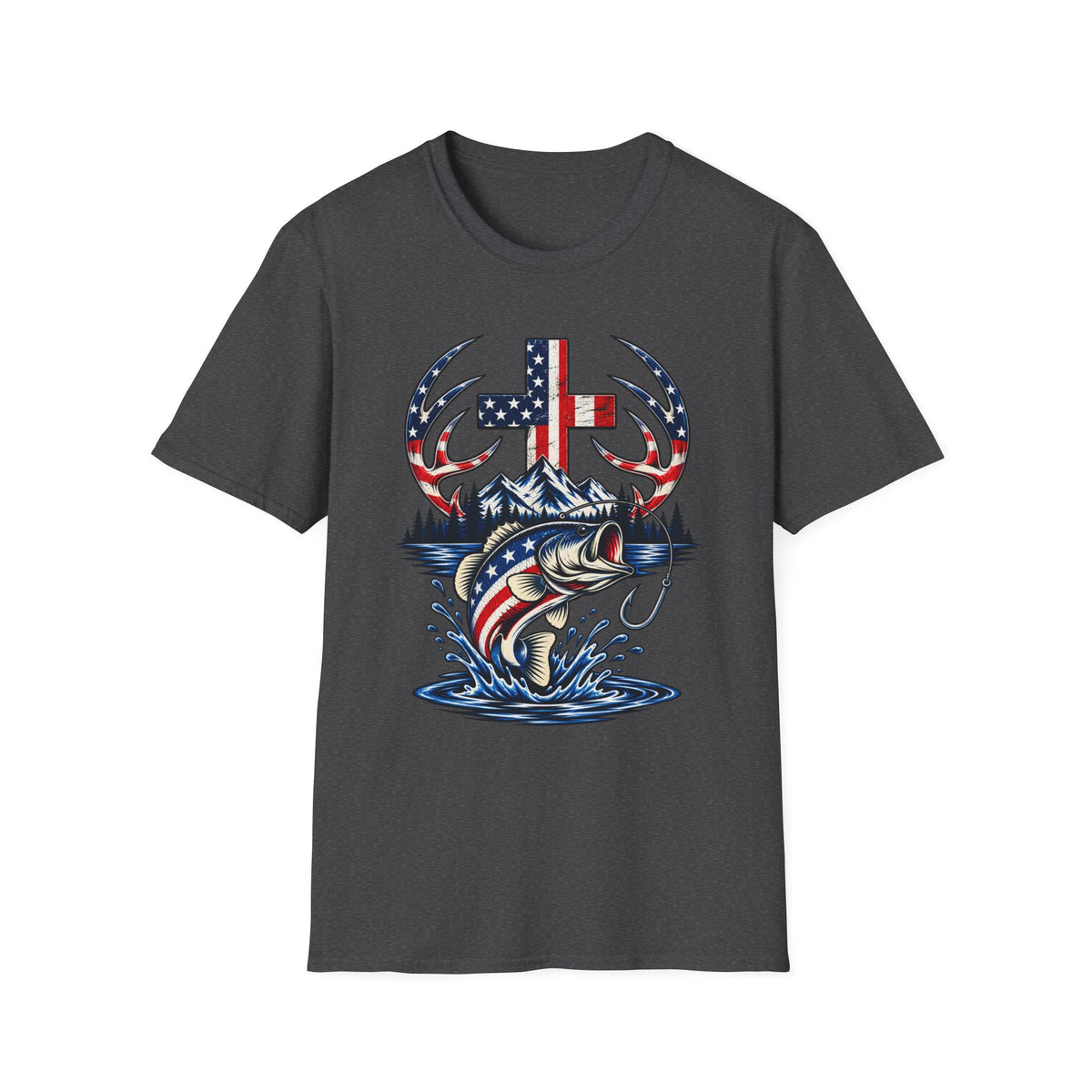 Patriotic Cross, Hunt & Fish T-Shirt