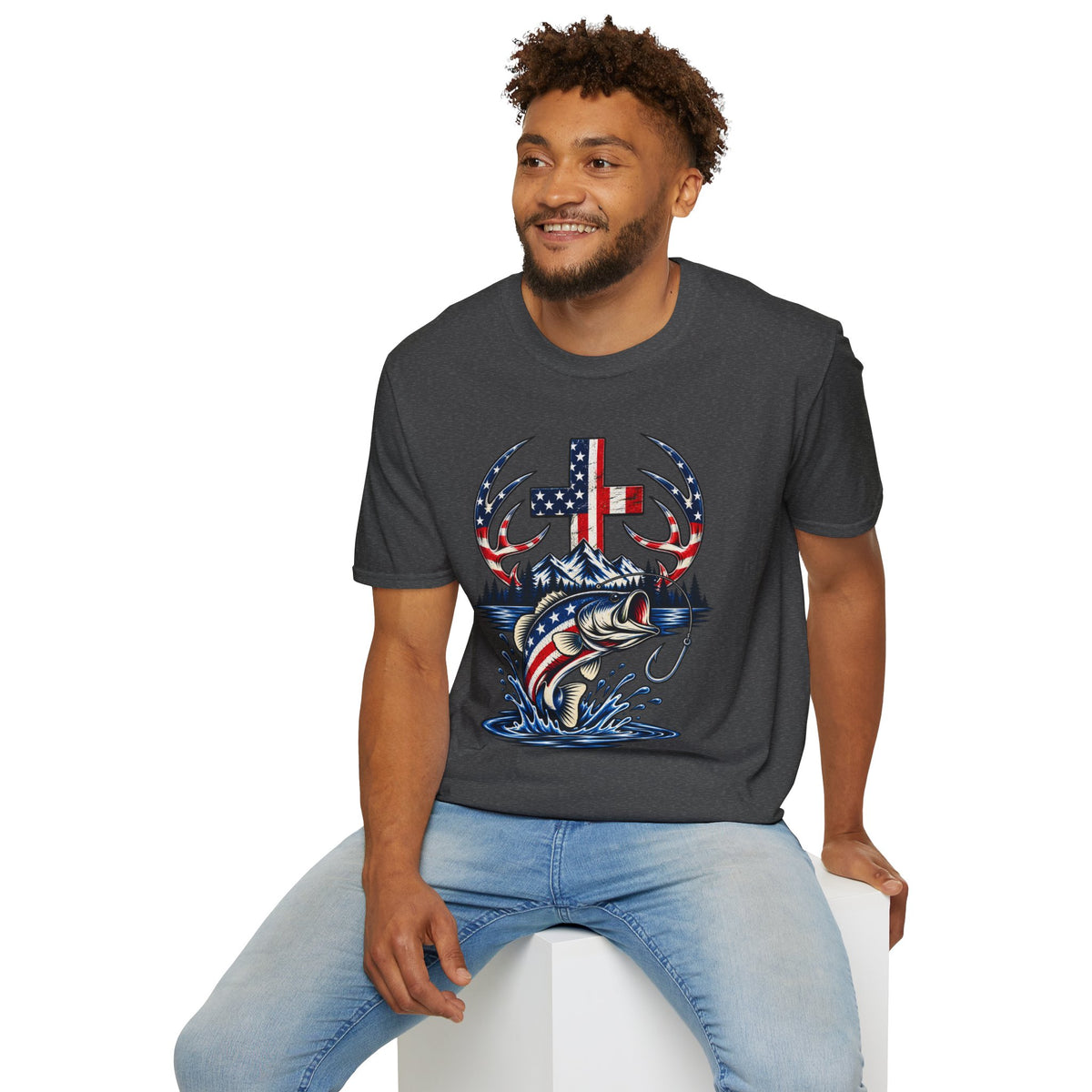 Patriotic Cross, Hunt & Fish T-Shirt