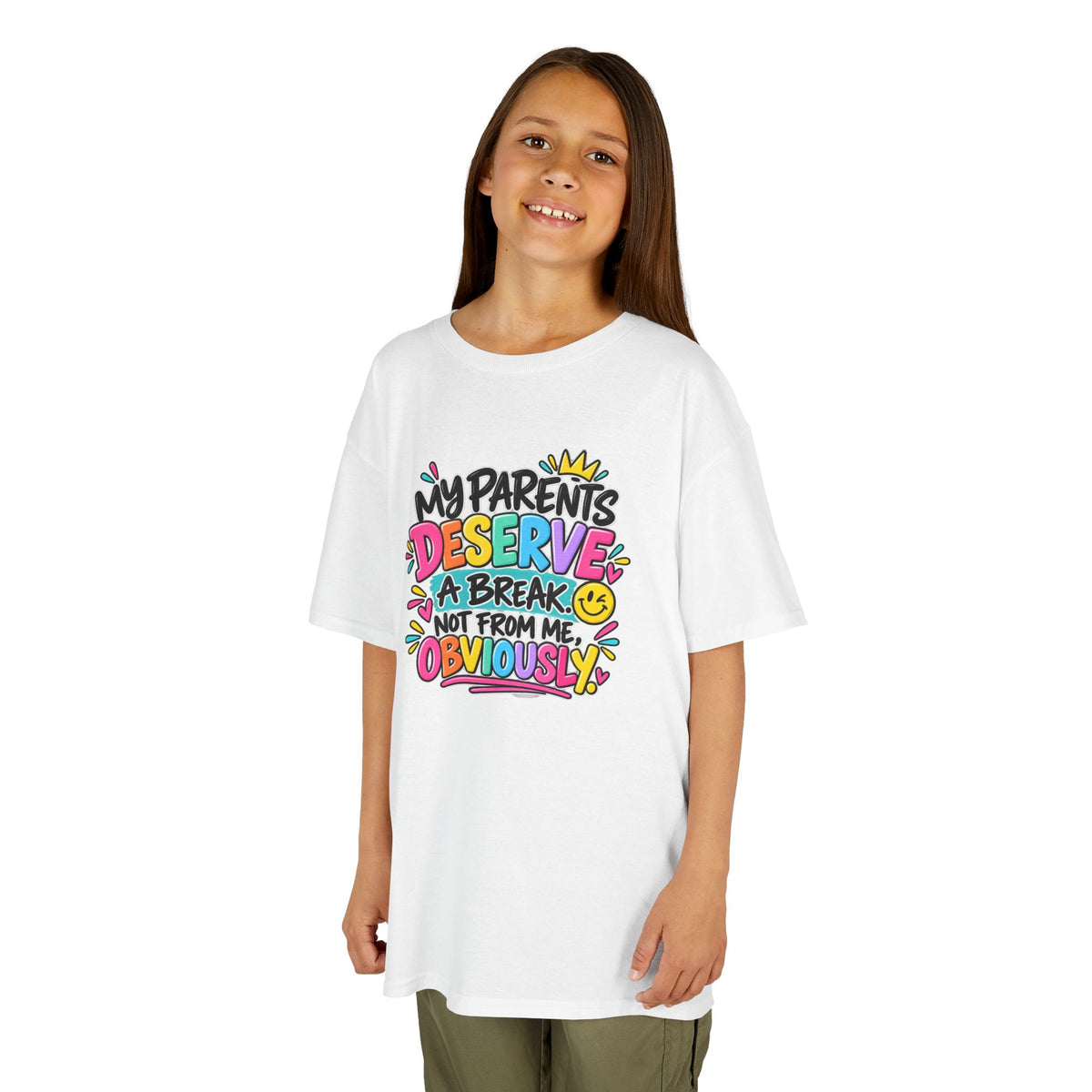 My Parents Deserve a Break Humor Kids Heavy Cotton™ Tee