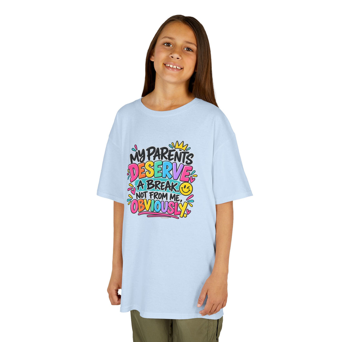 My Parents Deserve a Break Humor Kids Heavy Cotton™ Tee