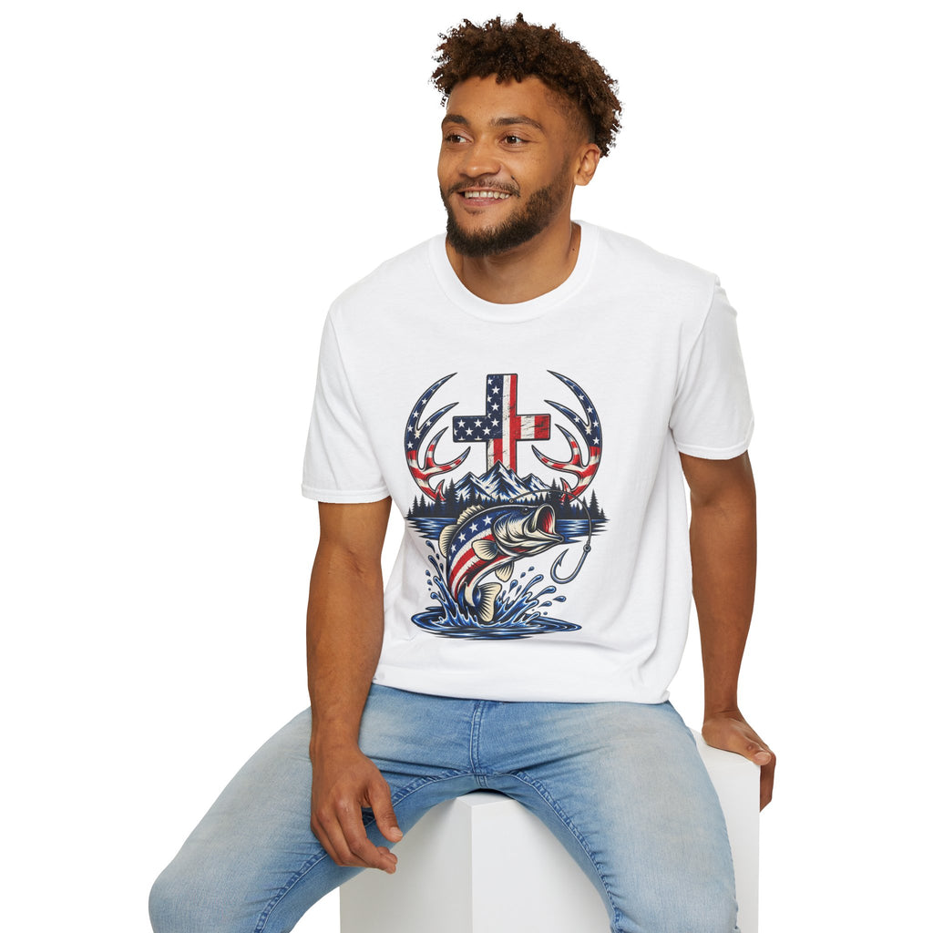 Patriotic Cross, Hunt & Fish T-Shirt