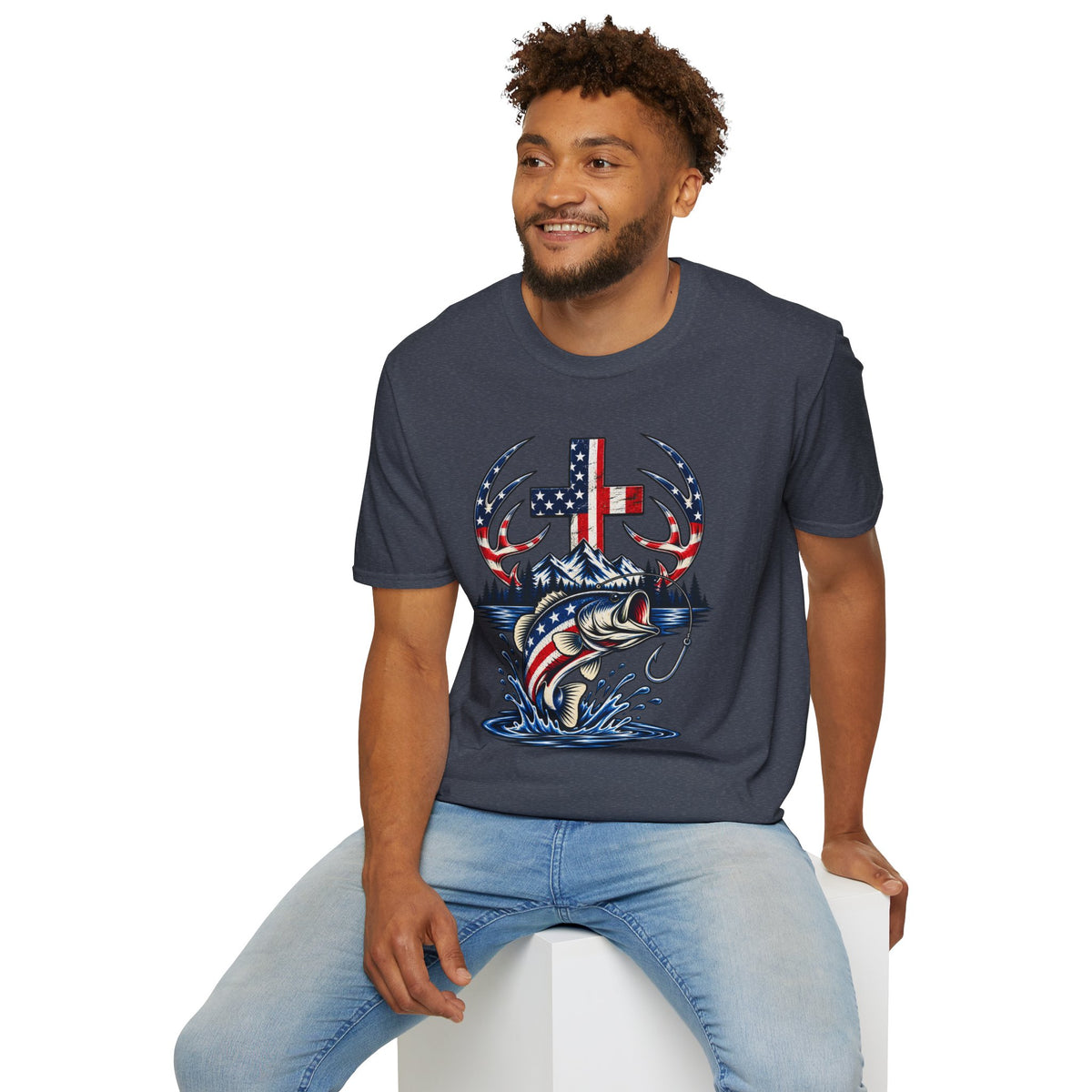 Patriotic Cross, Hunt & Fish T-Shirt