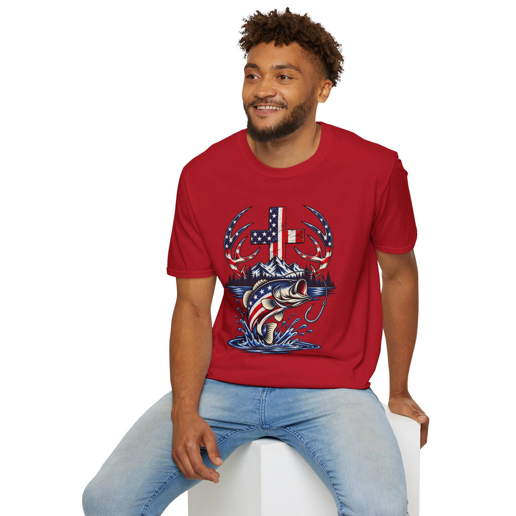 Patriotic Cross, Hunt & Fish T-Shirt