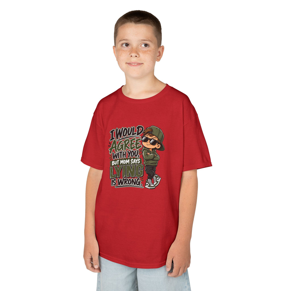 I Would Agree With You, But Humor Boys Kids Heavy Cotton™ Tee