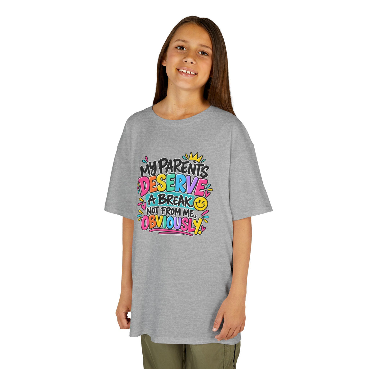 My Parents Deserve a Break Humor Kids Heavy Cotton™ Tee