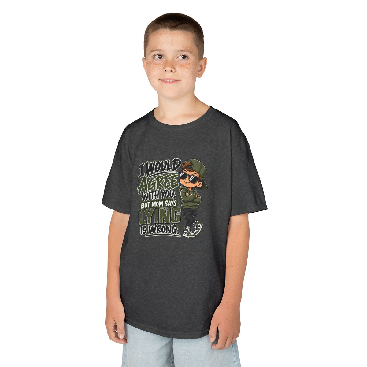I Would Agree With You, But Humor Boys Kids Heavy Cotton™ Tee