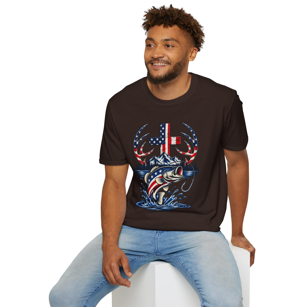 Patriotic Cross, Hunt & Fish T-Shirt