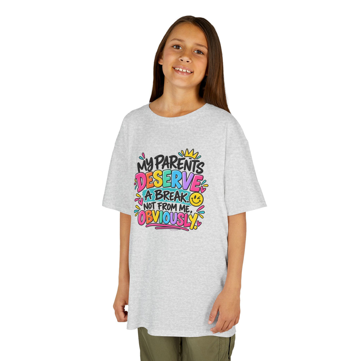 My Parents Deserve a Break Humor Kids Heavy Cotton™ Tee