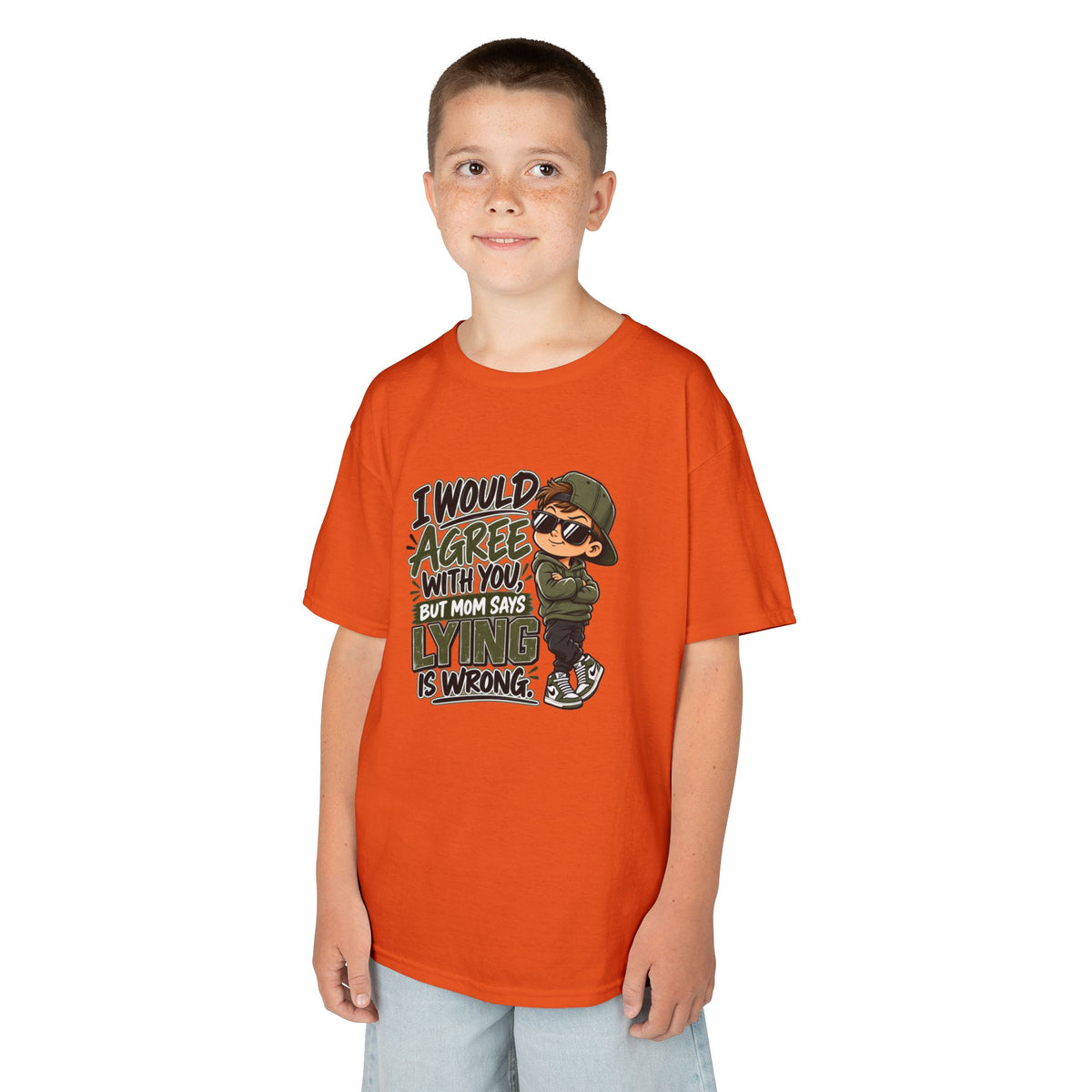I Would Agree With You, But Humor Boys Kids Heavy Cotton™ Tee