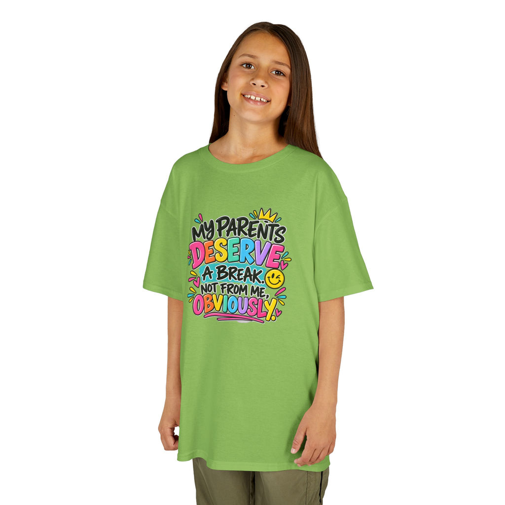 My Parents Deserve a Break Humor Kids Heavy Cotton™ Tee