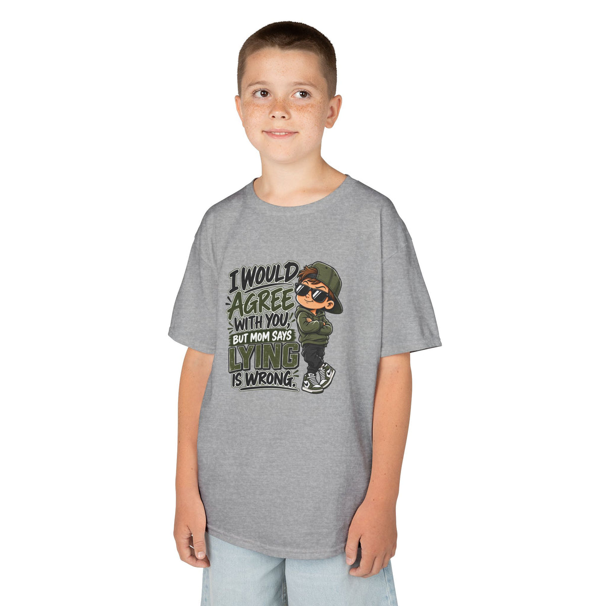 I Would Agree With You, But Humor Boys Kids Heavy Cotton™ Tee